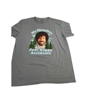 Bob Ross "Happy Accidents" Blue T-Shirt - Men's 2XL